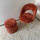 Chaise et pouf moumoute années 70
