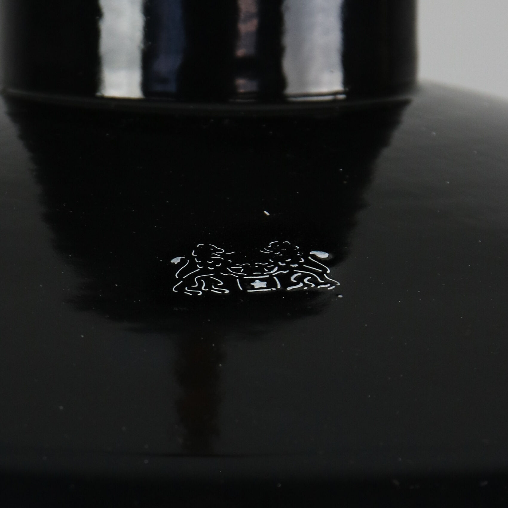 Black industrial enamel pendant light Vintage from Emo, 1960s