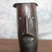 Copper sculpture signed Beaucousin Gérard, face-shaped sculpture, collection.