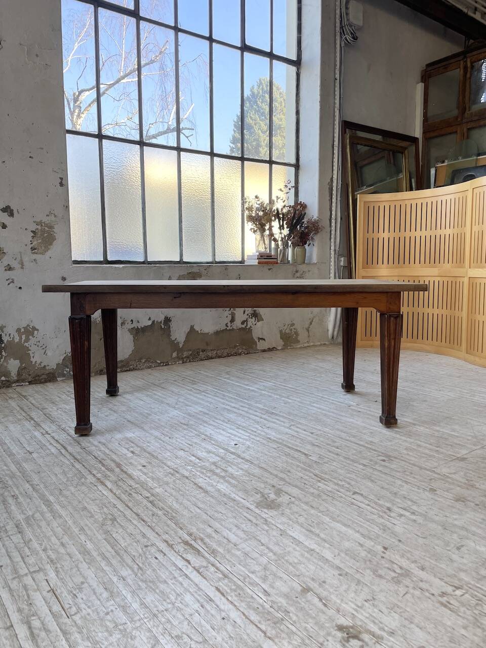 Solid oak farmhouse table 185cm
