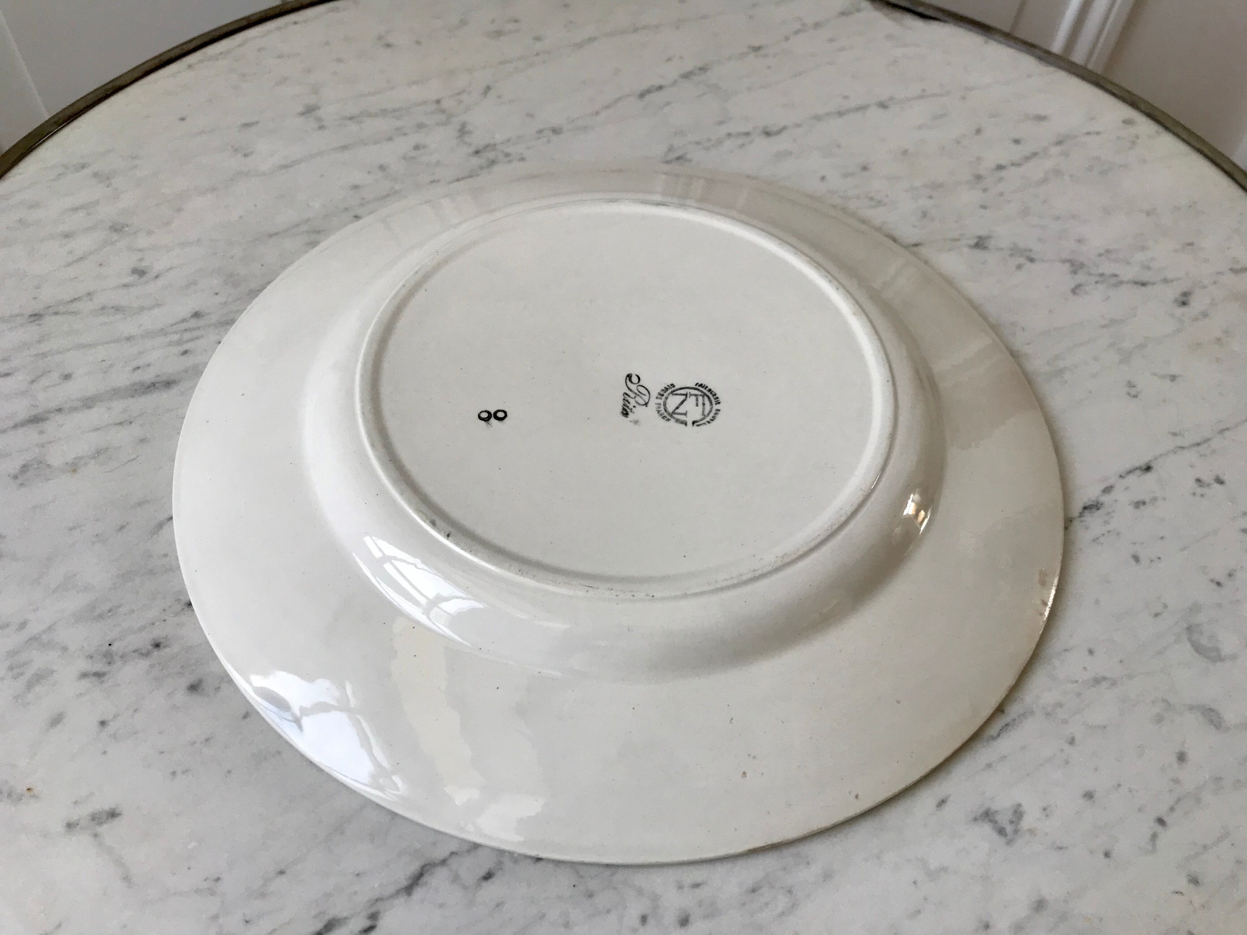 Round earthenware dish New Givors model "Rita" 30s