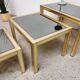 Tables gigognes laiton doré vintage 1970