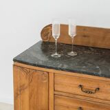 Art Deco wooden and marble sideboard from the 1950s