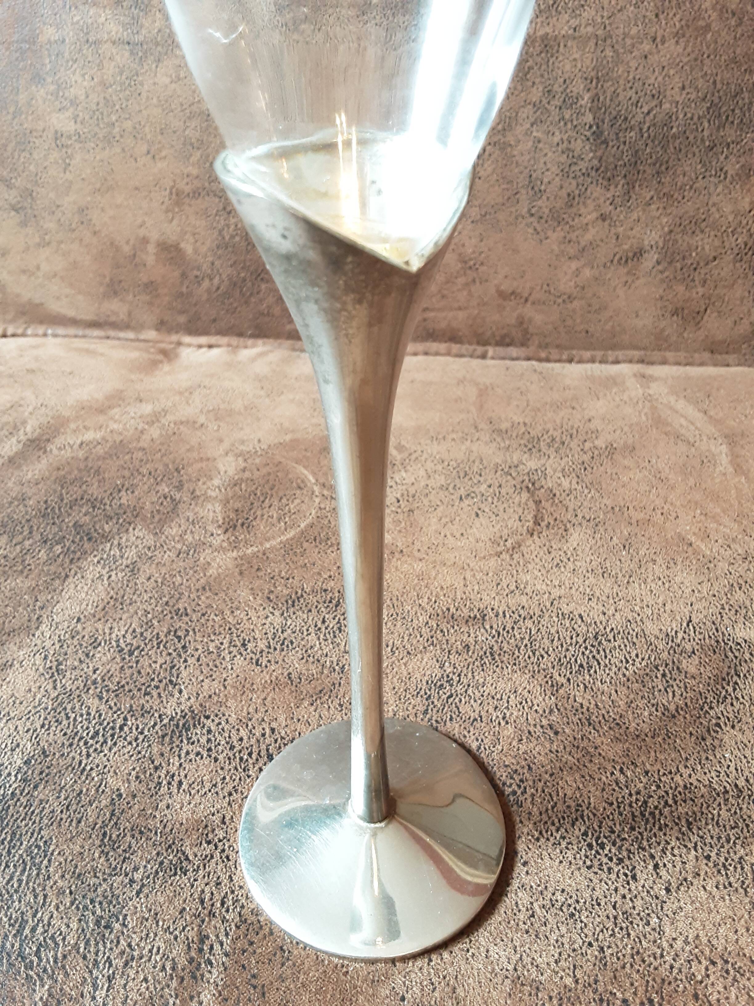 Set of 2 crystal champagne flutes