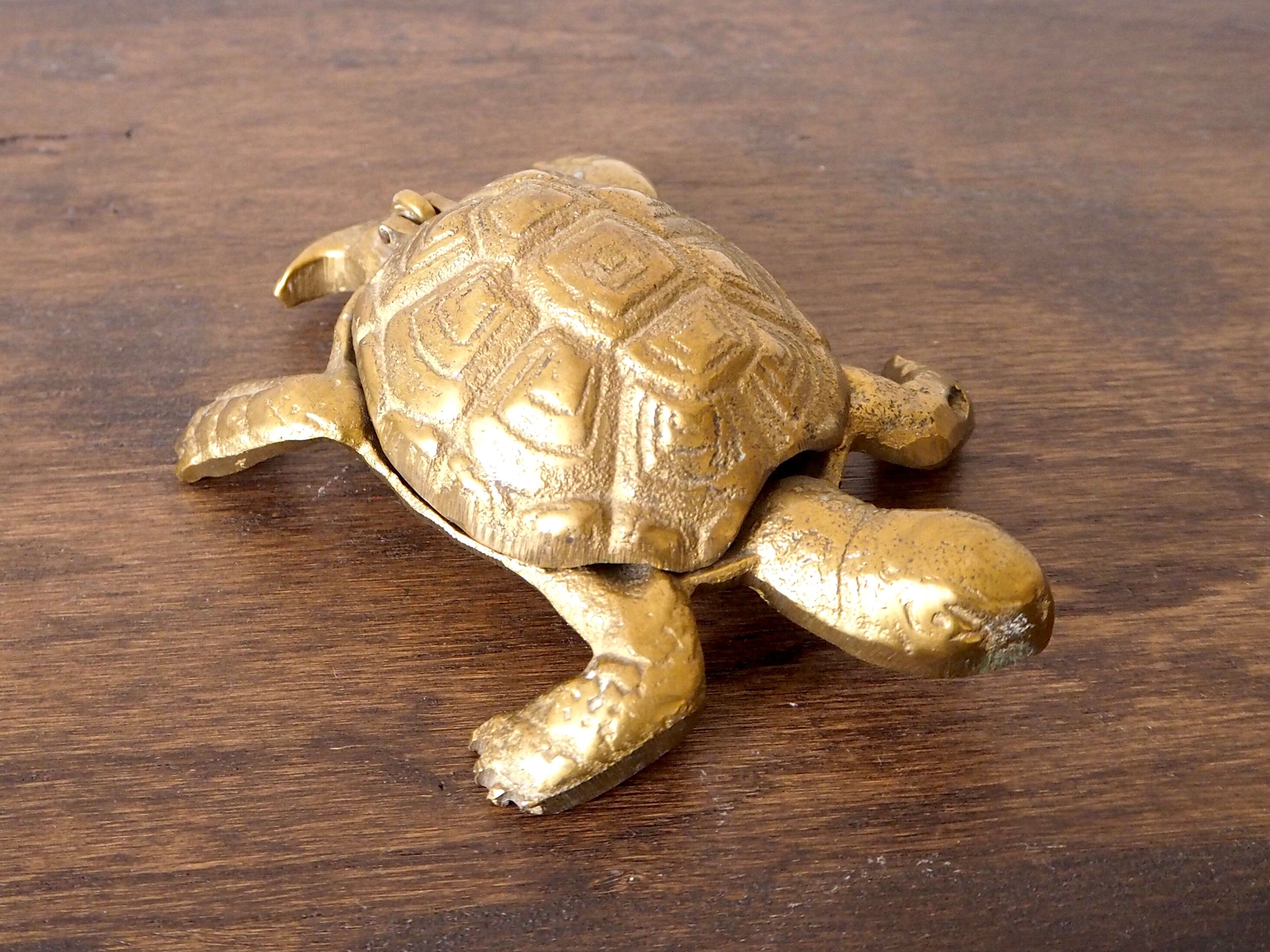 Brass turtle ashtray