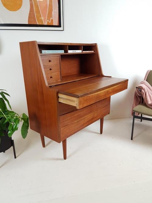 Commode secrétaire danoise en teck Chatol