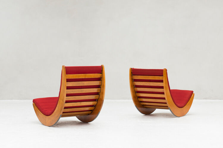 Rocking-chair de Verner Panton, design danois, années 1970