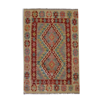 Traditional Afghan Kilim Rug Handwoven Oriental Wool Area Rug- 81x117cm