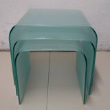 Vintage Nesting Tables made of frosted glass