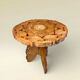 Ancienne petite table d’appoint tripode anglo-indienne en bois sculpté