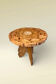 Antique Anglo-Indian carved wooden tripod side table.