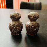 Norbert Pierlot ceramic owl salt and pepper set