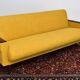 Scandinavian style yellow boucle folding sofa, 1960s