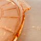 Round pink molded glass tray
