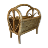 Rattan wicker magazine holder