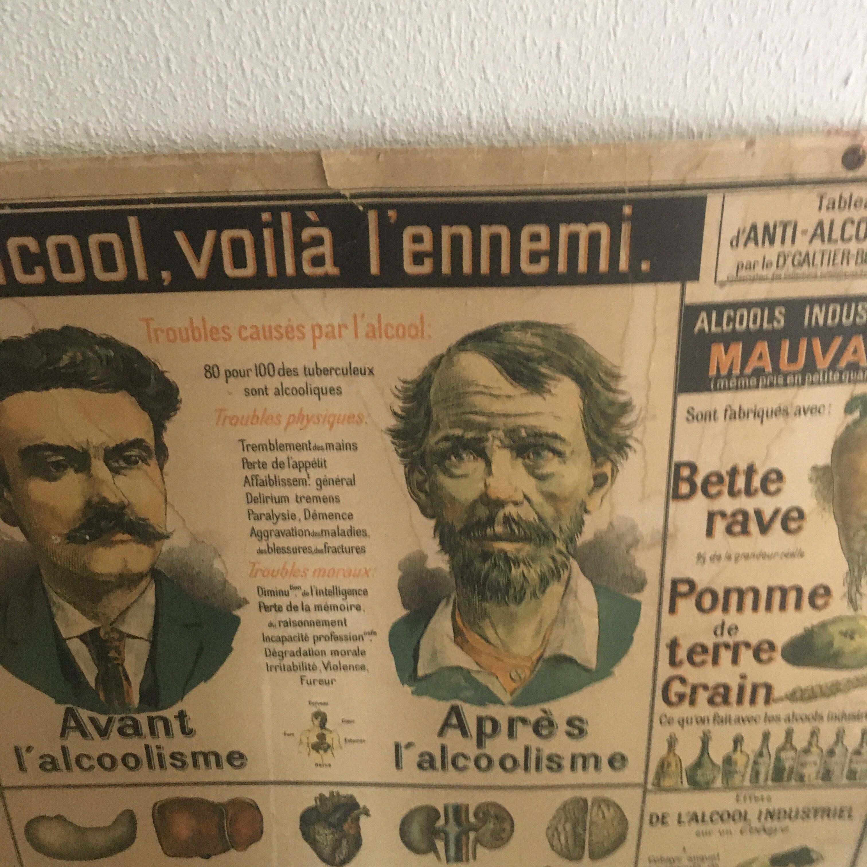 Educational panel "Alcohol is the enemy" 1910