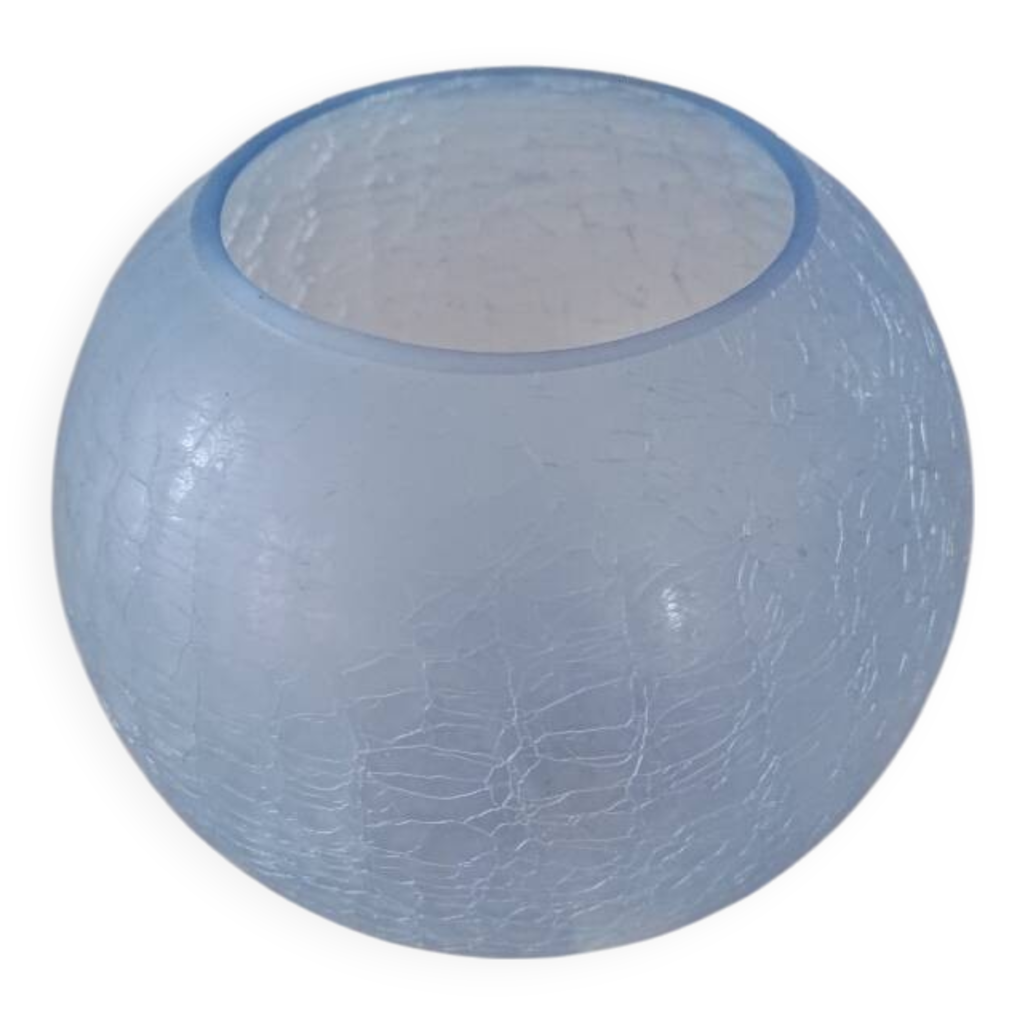Cracked glass ball vase