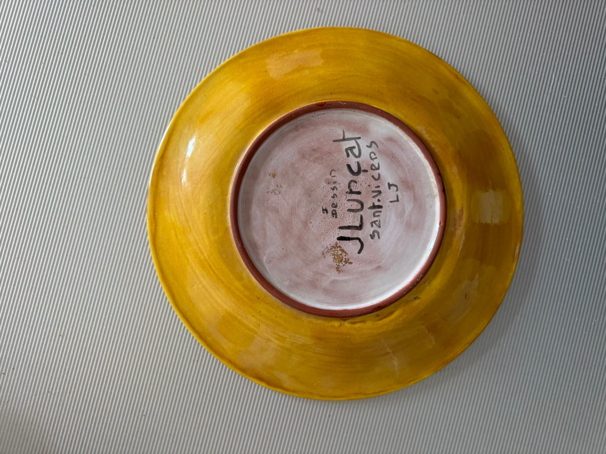 Art ceramic plate signed by Jean Lurçat / Atelier Sant Vicens 1950