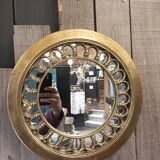 Round golden mirror