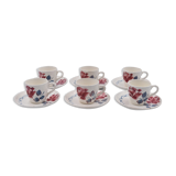 6 cups and under coffee cups Digoin Sarreguemines décor Cannes