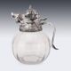 Vintage 20thC Silver Plate Boar Head & Glass Jug By Valenti c.1970