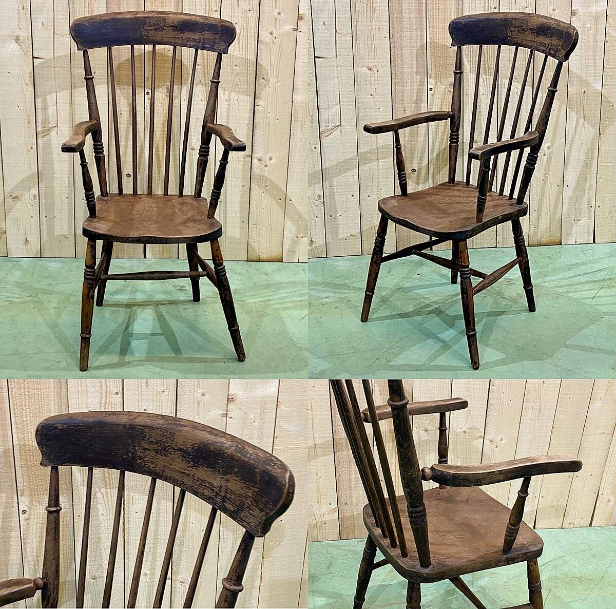 Fauteuil anglais en orme de la fin du XIXème