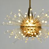 Lustre Bakalowits Miracle Sputnik en laiton avec tiges en verre cristal, années 1960