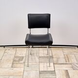 Vintage Leather Chair with Chrome Legs, 1970s, Czechoslovakia