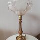 Bronze foot and glass vasque lamp Ezan France