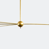 Suspension with 8 brass lights and Black lampshade