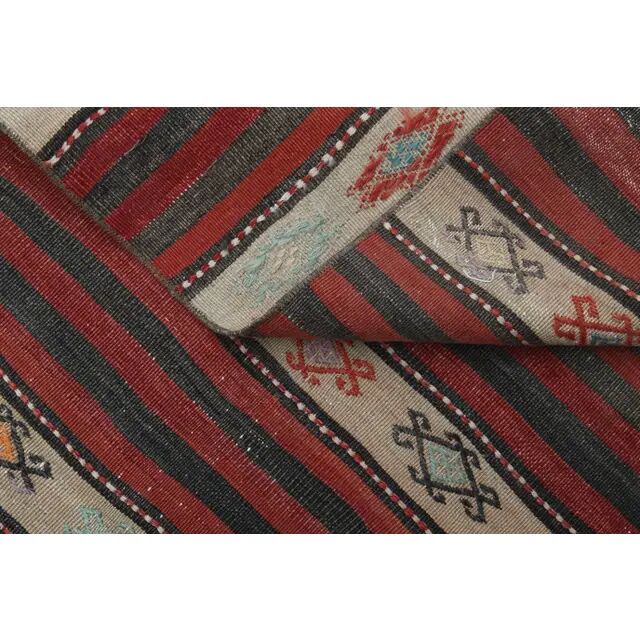 Turkish Vintage Kilim Oushak Handmade Woven Wool Runner Rug 73x350