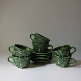 Service of cabbage cups barbotine Caldas da Rainha, Portugal