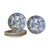 6 Villeroy & Boch plates in blue porcelain, Burgenland service