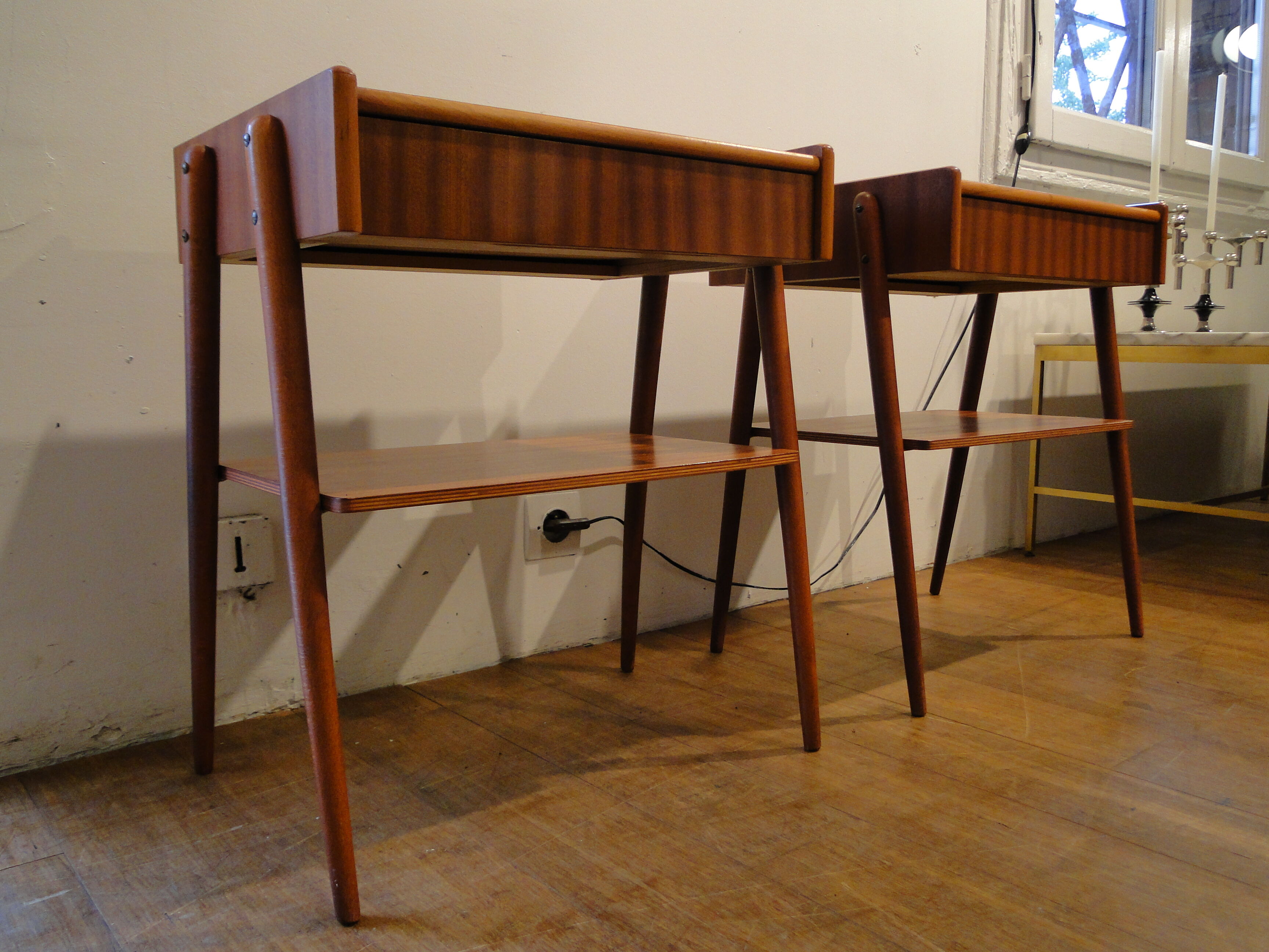 Teak bedside pair AB Carlstrom - Co Màbelfabrik 1960