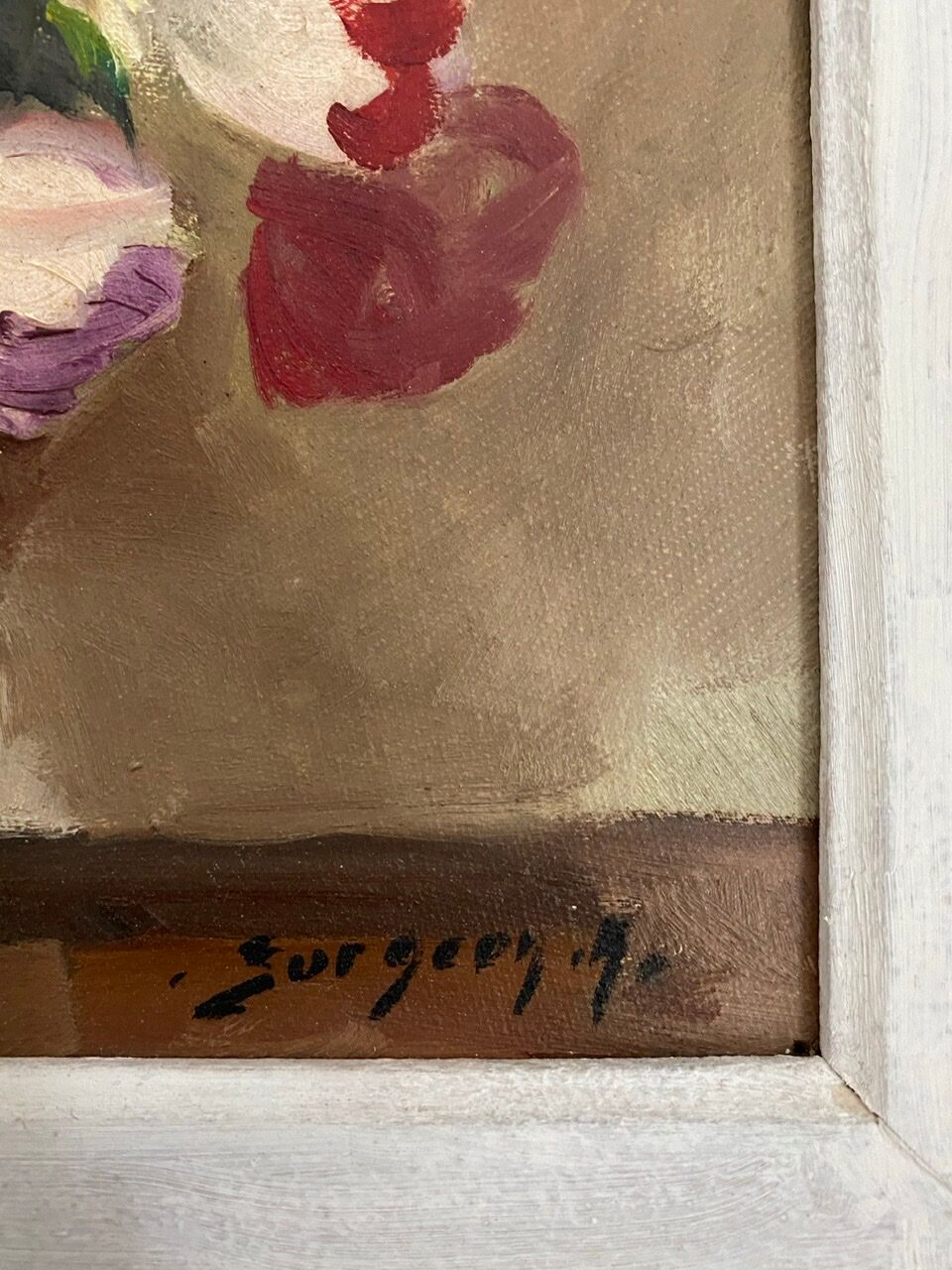 Painting, still life with wildflowers by surgeon 20th century