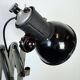 Industrial Black Enamel Scissor Wall Lamp, 1950s