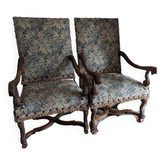 Paire de fauteuils Louis XIII