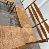 Oak and wicker dining set, 1960s