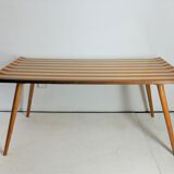 Table low Italian 1950, on the walnut and Sycamore