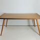Table low Italian 1950, on the walnut and Sycamore