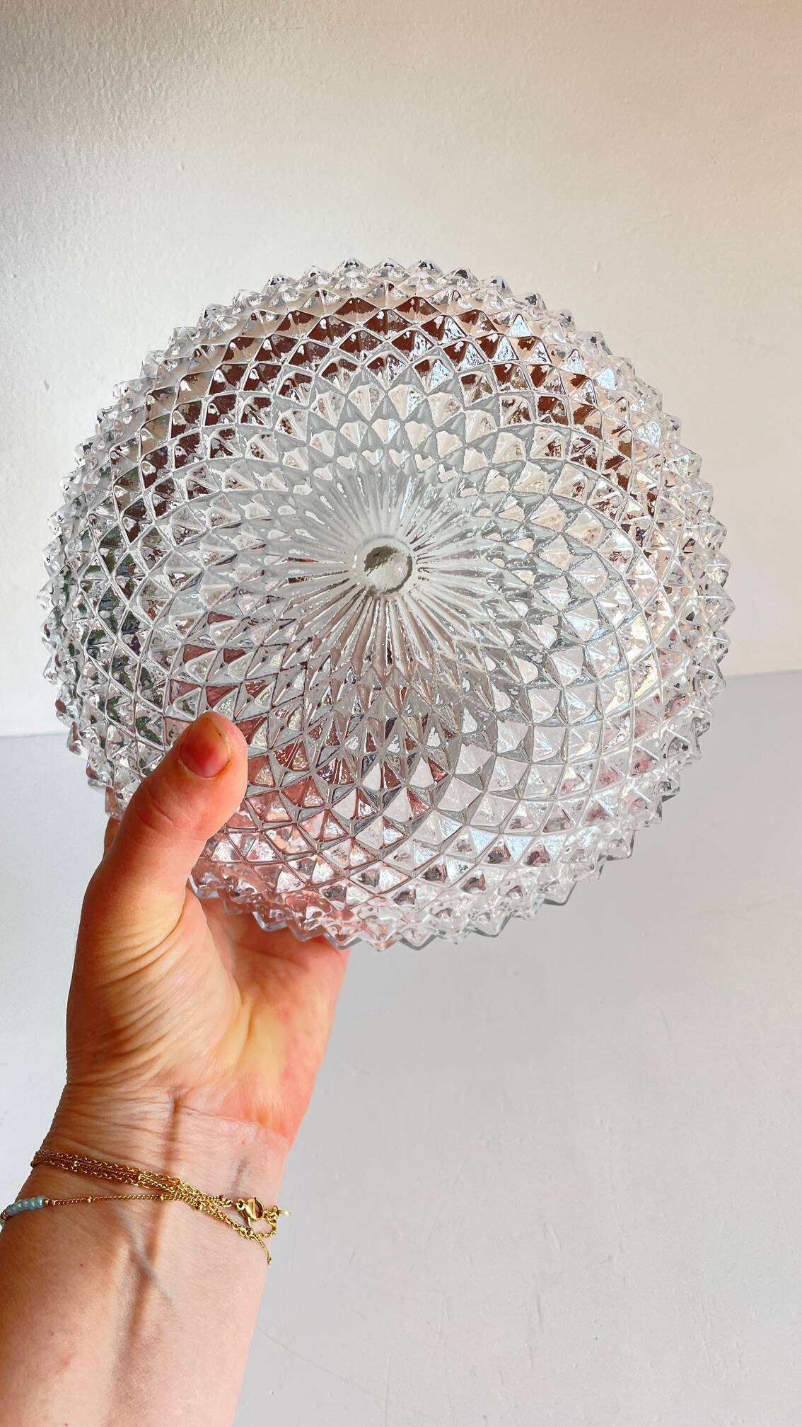 APPLIQUE Semi-Crystal Ceiling Light 1950s