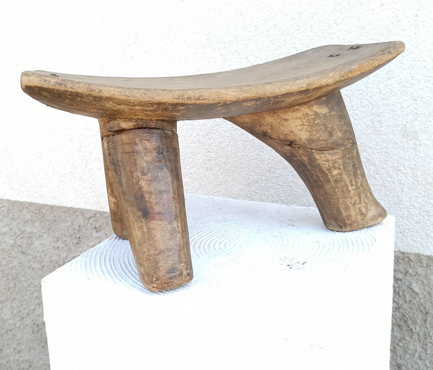 Antique wooden stool. Lobi African Art from West Africa