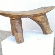 Antique wooden stool. Lobi African Art from West Africa