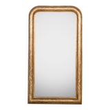 Narrow 19th C Louis Philippe Mirror with Flowers