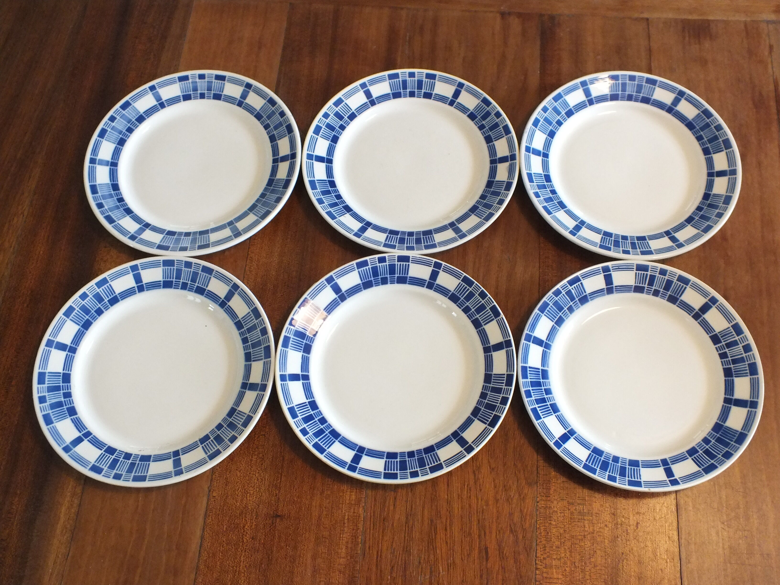 6 dessert plates 50s Badonvillers Aurore