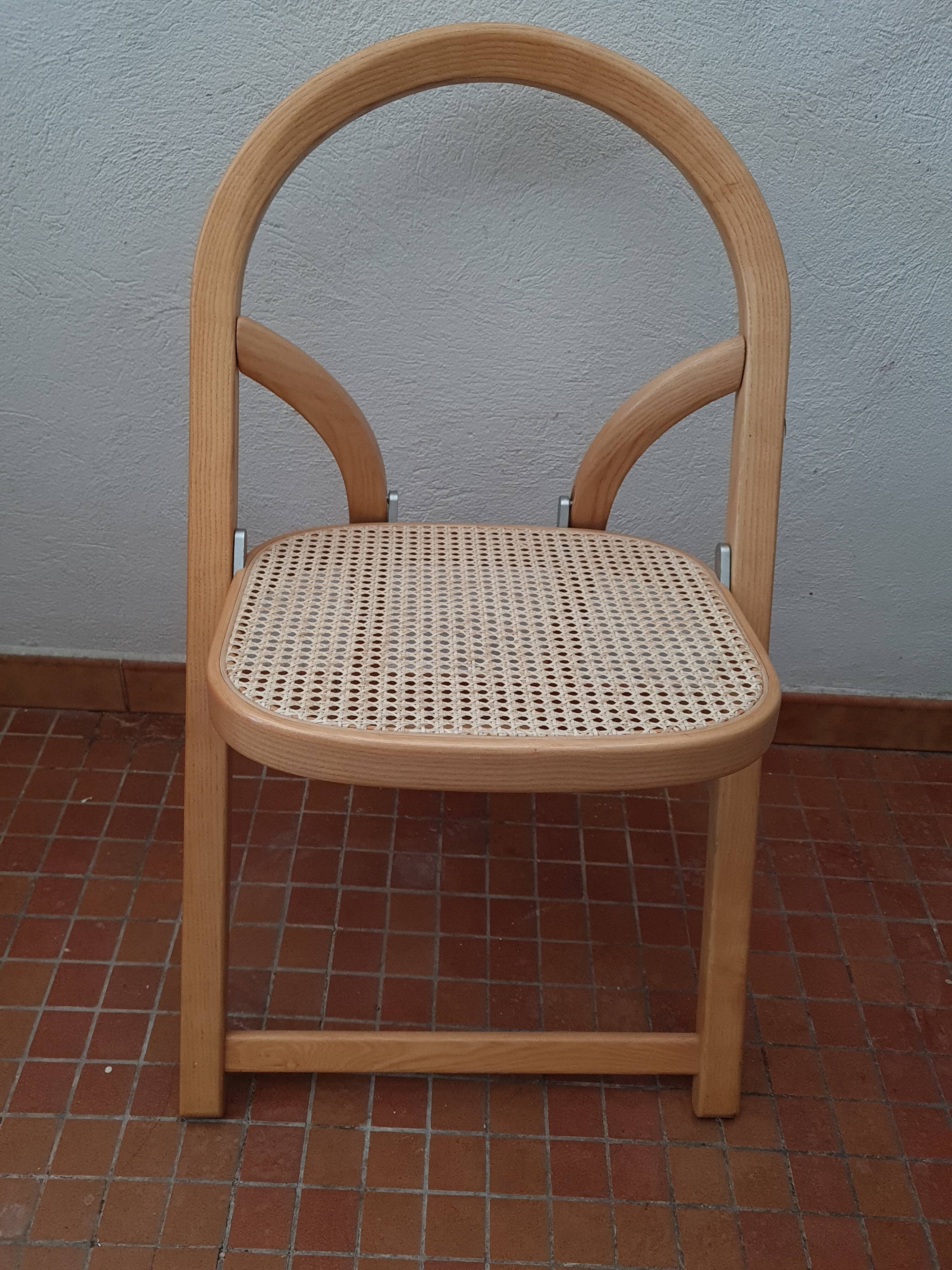 Suite of 5 Arca folding chairs by Gigi Sabadin for Crassevig Italy + 2 offered