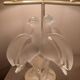 Crystal lamp Lalique with two doves model Ariane