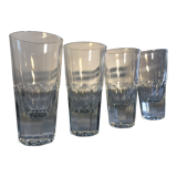 4 vintage cut glass aperitif glasses