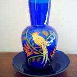 Vase en verre soufflé peint à la main Art nouveau