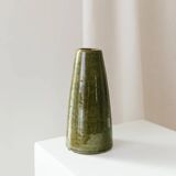 Olive Green Ceramic Vase by VEB Coswig Keramik – East German Mid-Century 70s